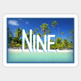 Nine Year old Tropical Beach Sticker